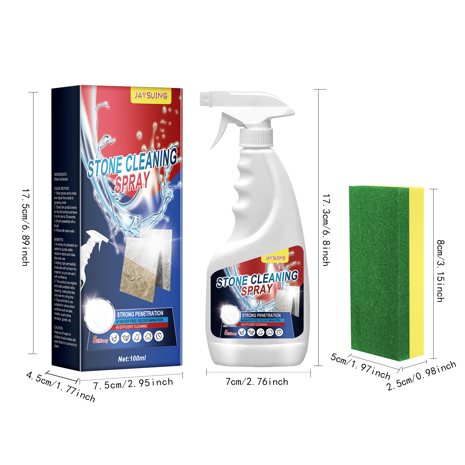 Jaysuing Stone Cleaning Spray, Domestic Kitchen Marble Tile Decontamination Repair Scratch Cleaner_voghion.com