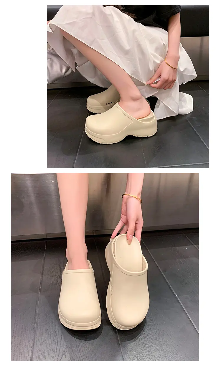 Women's Double Layer Thick Soled Mules Arch Support Slippers_voghion.com