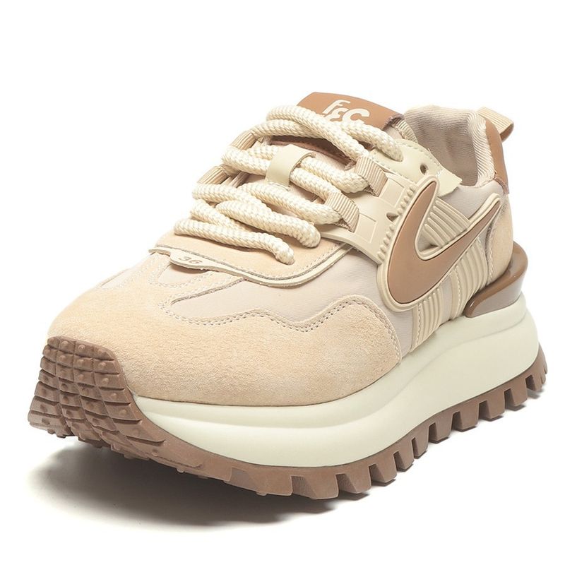 Thick soled raised apricot colored dad female internet celebrity super hot Forrest Gump shoes, 2024 spring new genuine_voghion.com