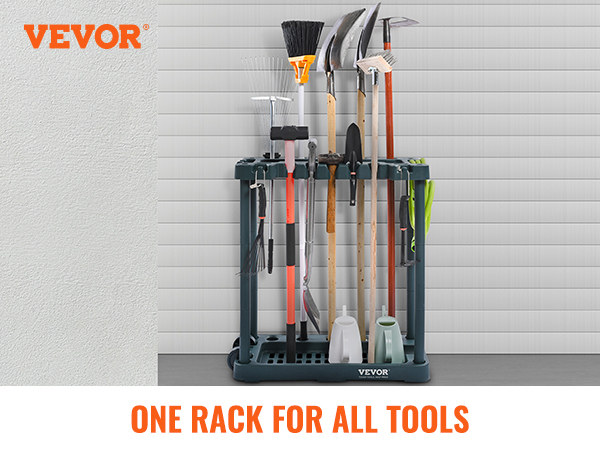 Long-Handled Garden Tower Garage Tool/Rake/Bro Storage, 10 Yard And Tool Hold For Rack Organization Organizer, Tool Slots,_voghion.com