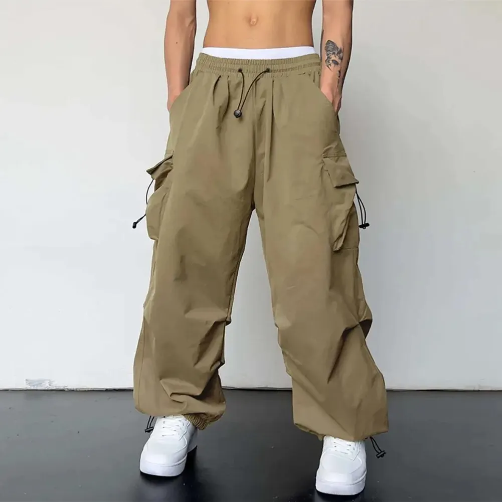 Herrenhose Männer Streetwear Vintage Y2k Hip Hop Wide Bein Jogger Baggy Casual Jogginghose Klassische Übergroße Fracht Fallschirm_voghion.com