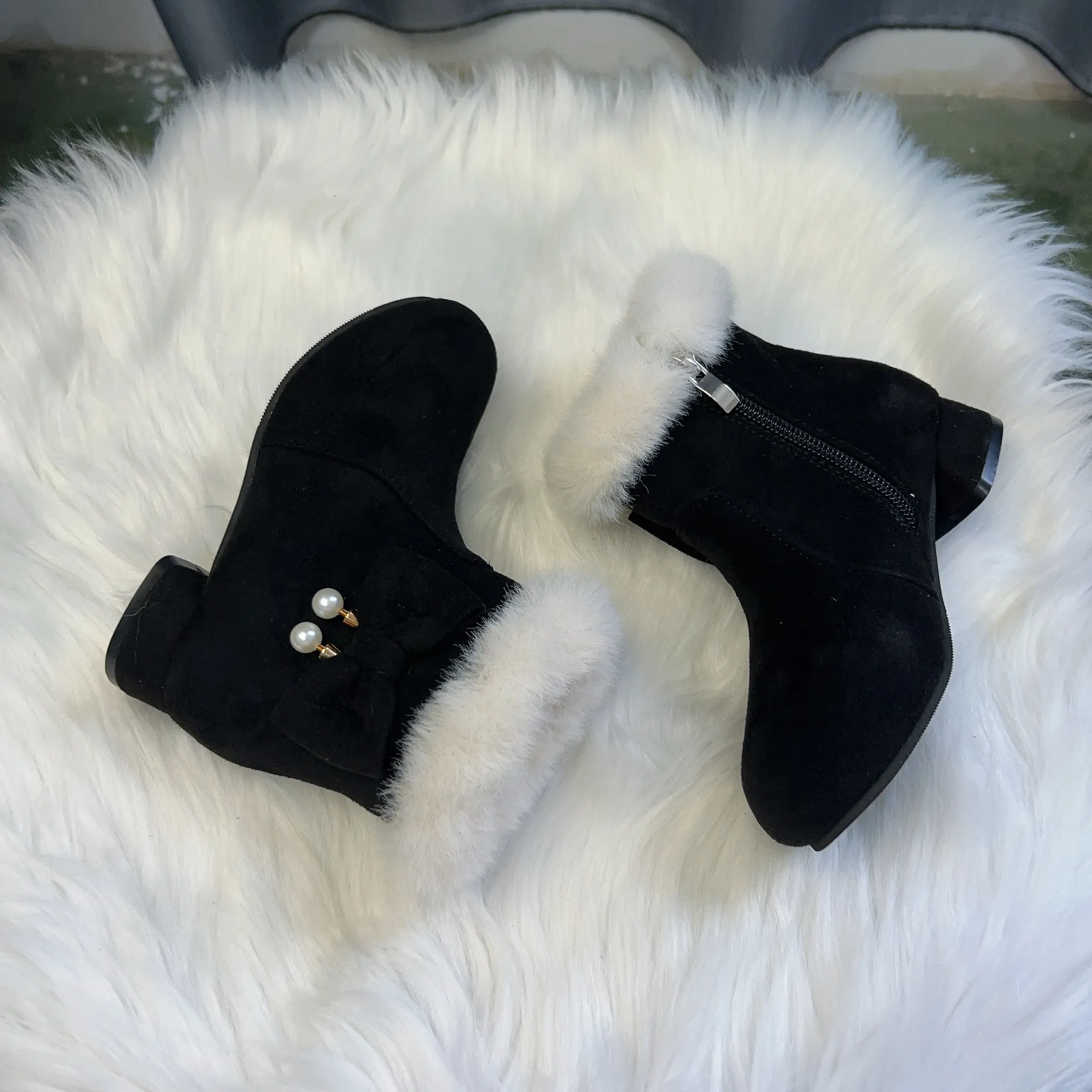 Kinder halten warme Prinzessin Baumwollschuhe Cutefeet für Mädchen Kinder Plus Veet Plüsch Schneestiefel Winterschuh für Mädchen_voghion.com