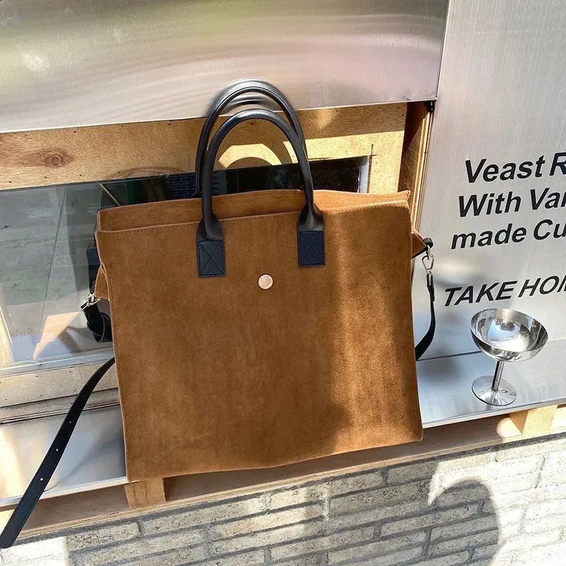 Borsa da donna in pelle opaca vintage, grande capacità, borse a tracolla, borse a tracolla da donna, borsa da viaggio casual grande marrone_voghion.com