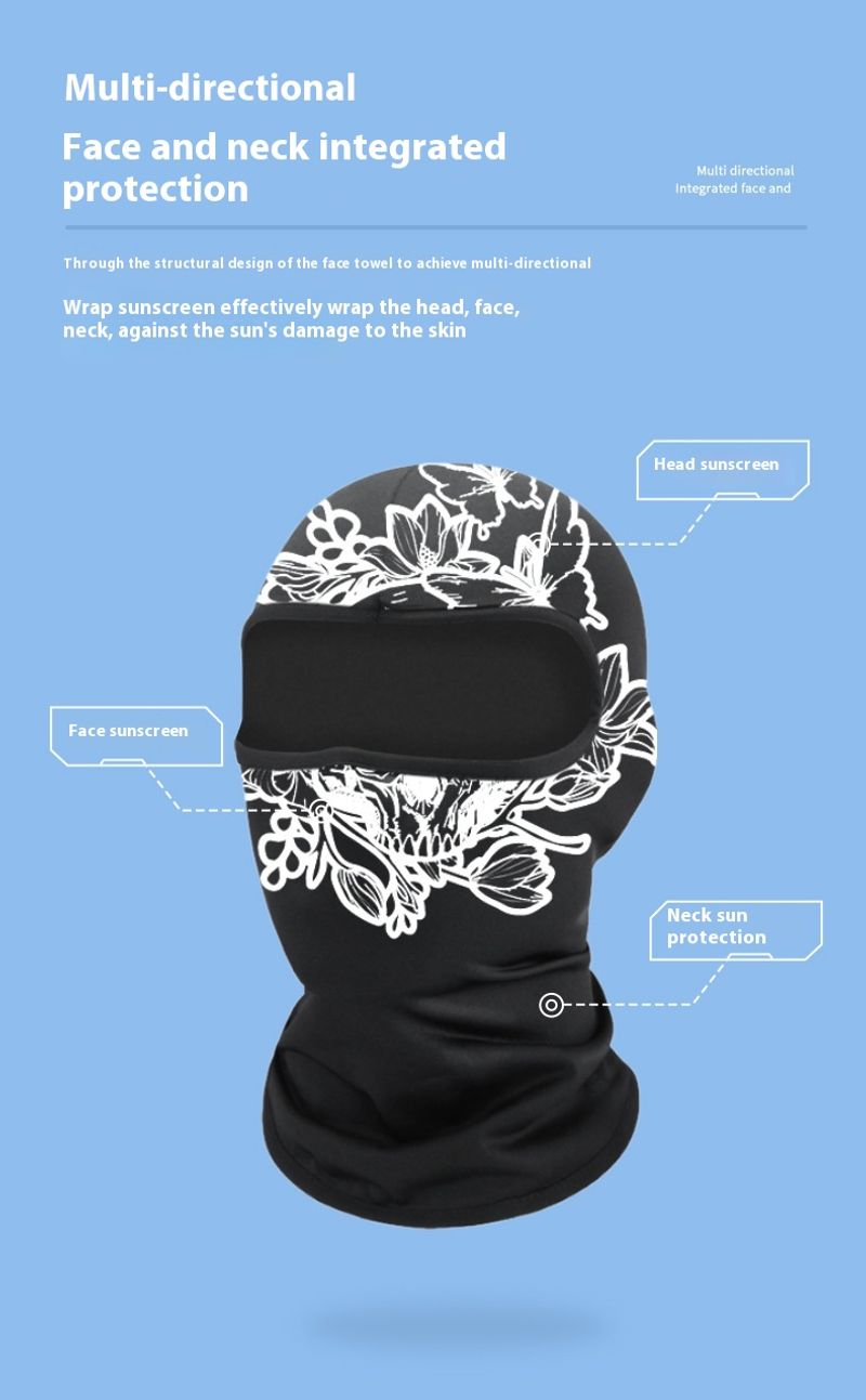 Máscara facial de ciclismo a prueba de sol, capucha de motocicleta, sombrero, sca impresa transpirable para exteriores de verano, deportes de montañismo_voghion.com