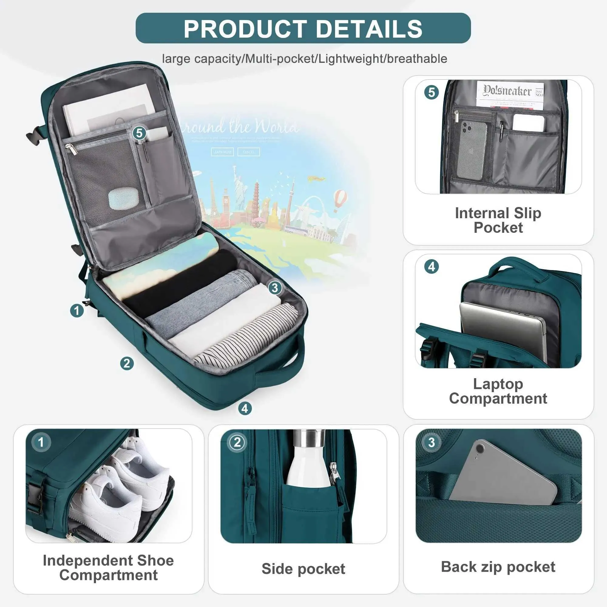 Likros Travel Große Kapazität Hand Lage Laptop Rucksack für Frauen Wasserdicht Business Flug Kabine Tasche Männer_voghion.com