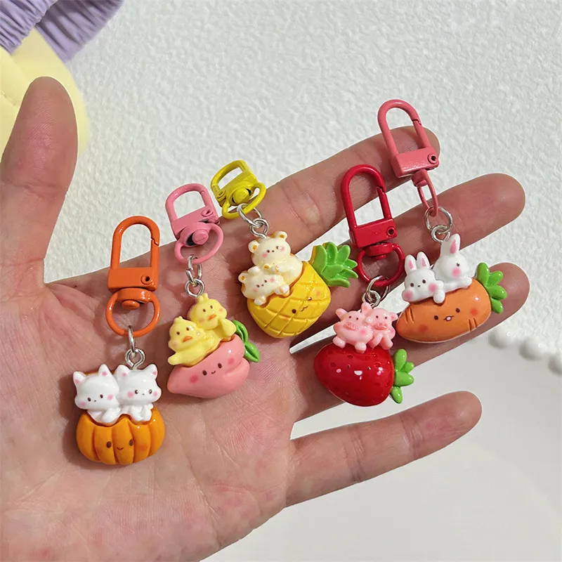 Cartoon Obst Raumschiff Schlüsselanhänger süße Tiere Kette für Mädchen Kinder Dekoration Schlüsselanhänger Büchertasche Anhänger Zubehör_voghion.com