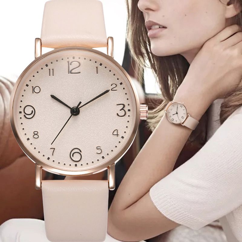 Yamaler Orologio da polso al quarzo analogico con cinturino in ecopelle da donna casual semplice alla moda coreana_voghion.com