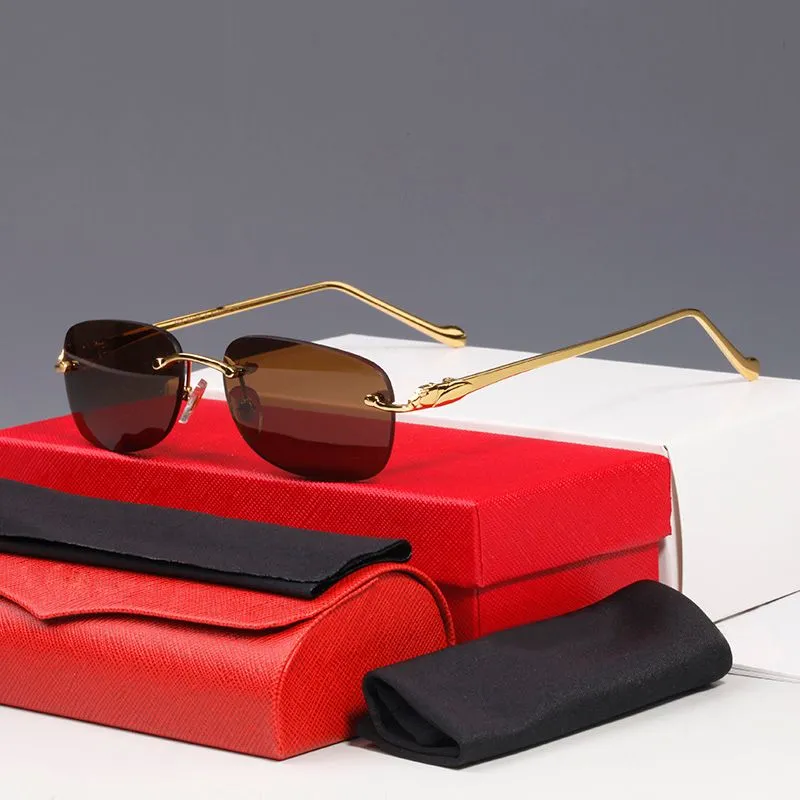 Designer Sunglasses For Men Rectangle Metal Frame Gold Eyewear_voghion.com