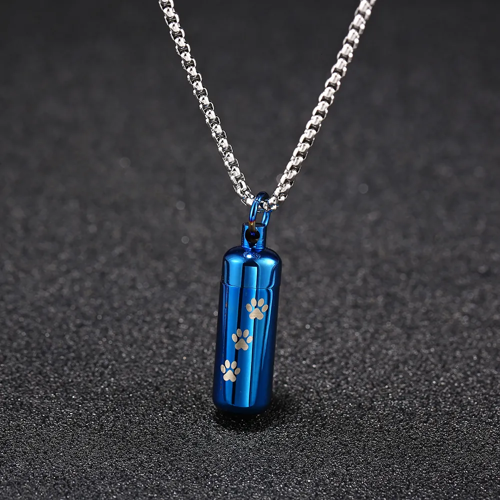 Collane con ciondolo in acciaio inossidabile, collana con zampa di animale domestico, souvenir commemorativo per la cremazione, accessori per cuccioli per le ceneri_voghion.com