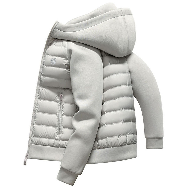 ​​Men's Winter Letter Print Lightweight Quilted Jacket With Hood, Slim Fit Casual Coat For Teens And Young Adults​​