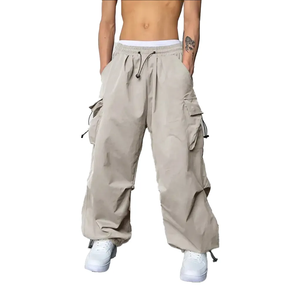 Herrenhose Männer Streetwear Vintage Y2k Hip Hop Wide Bein Jogger Baggy Casual Jogginghose Klassische Übergroße Fracht Fallschirm_voghion.com