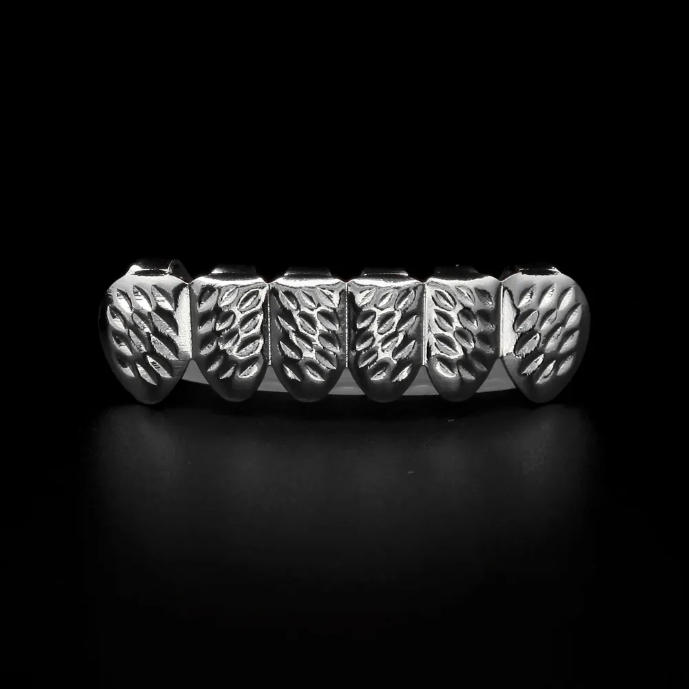 Bio Copper Gold Plated Hip Hop Bling Jewelry Teeth Grillz Caps Top & Bottom Golden Grill Set Tooth Socket Hallowmas_voghion.com