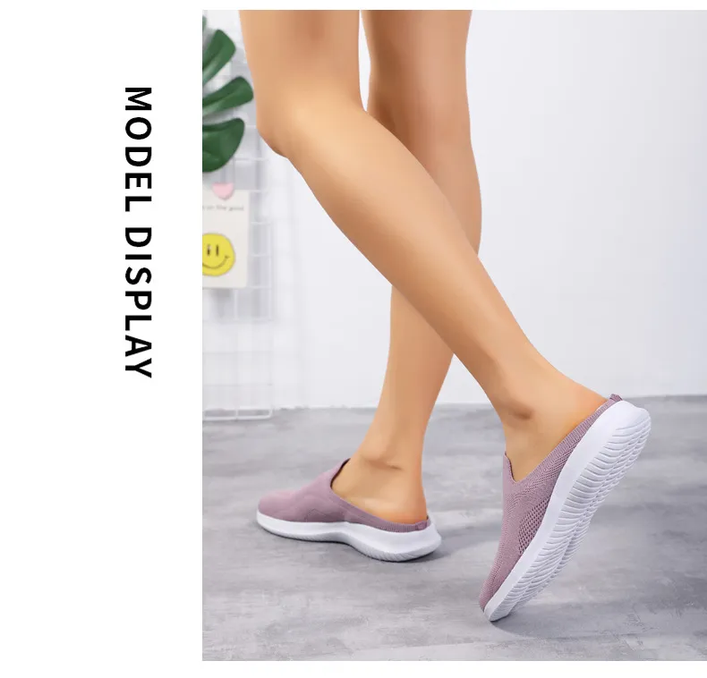 2022 NEW Mesh Slip-On Shoes Sneakers Women Summer Casual Slippers Lightweight Big Size Breathable_voghion.com