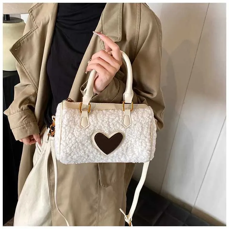 Pluche handtas dames winter warm zachte schoudertas crossbody tas_voghion.com