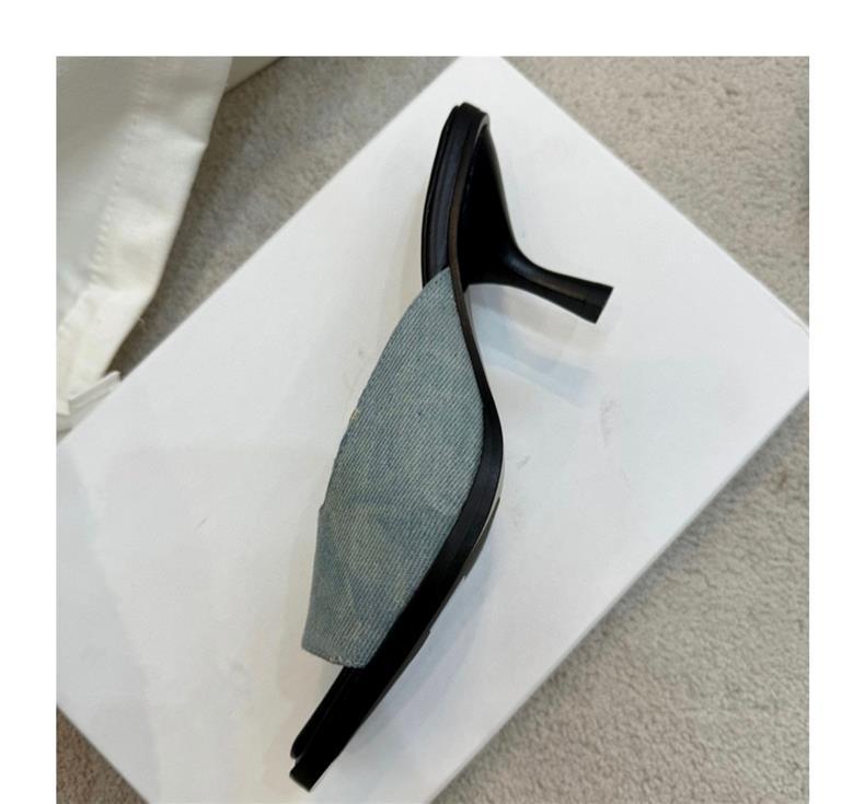 2024 Primavera/Verão Novo Daning Fish Mouth Heel Square Open Toe Couro Genuíno Chinelos Legais Moda Feminina Salto Alto_voghion.com