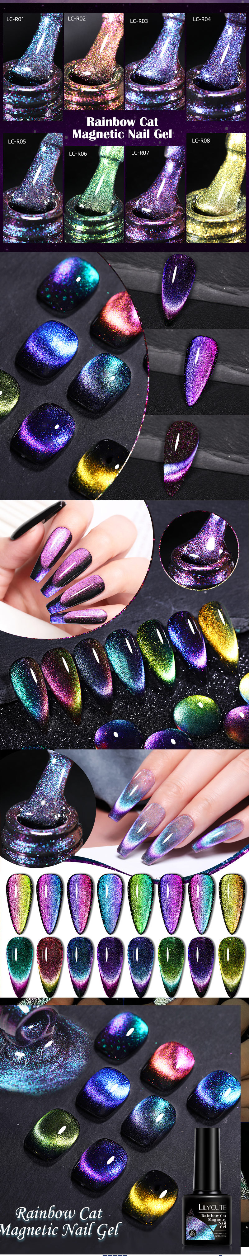 Nail Glue New Product Glare Peacock Cat's Eye Glue Flash Disco Reflective Broken Diamond Nail Polish Glue_voghion.com