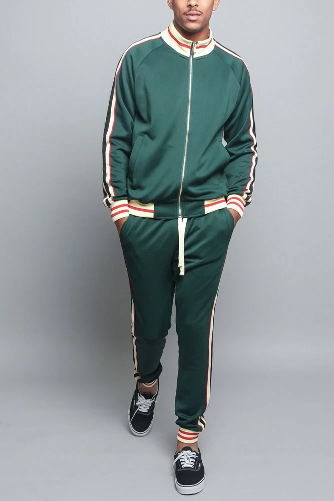 Autumn and winter new color matching for men's casual sports stand up collar zippered cardigan running sportswear hoodie_voghion.com