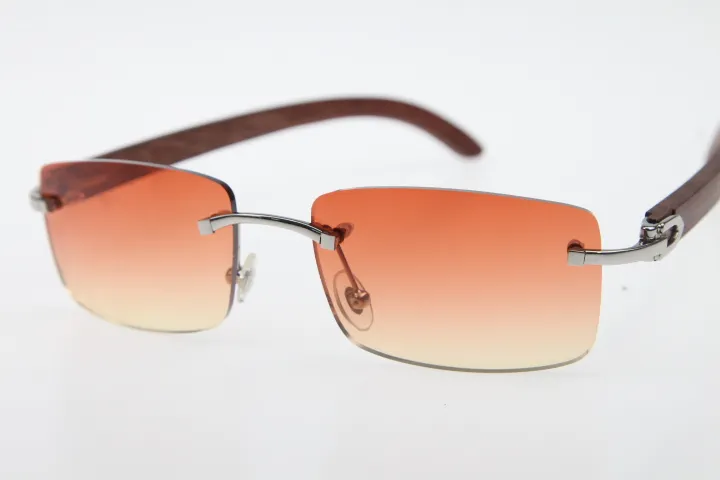 Rimless Wood Frame Men Sunglasses For Driving And Outdoors_voghion.com