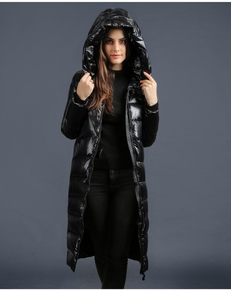 Euroopas ja Ameerika Ühendriikides uus naiste 2024. aasta pikk kapuutsiga paksendatud valge pardi must populaarne sulejope_voghion.com