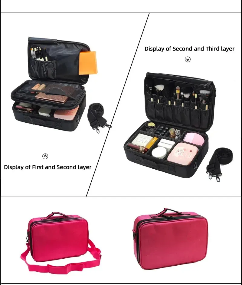 Upgrade-Kosmetiktasche mit großer Kapazität -selg Professioneller Reise-Make-up-Koffer für Frauen 240723_voghion.com