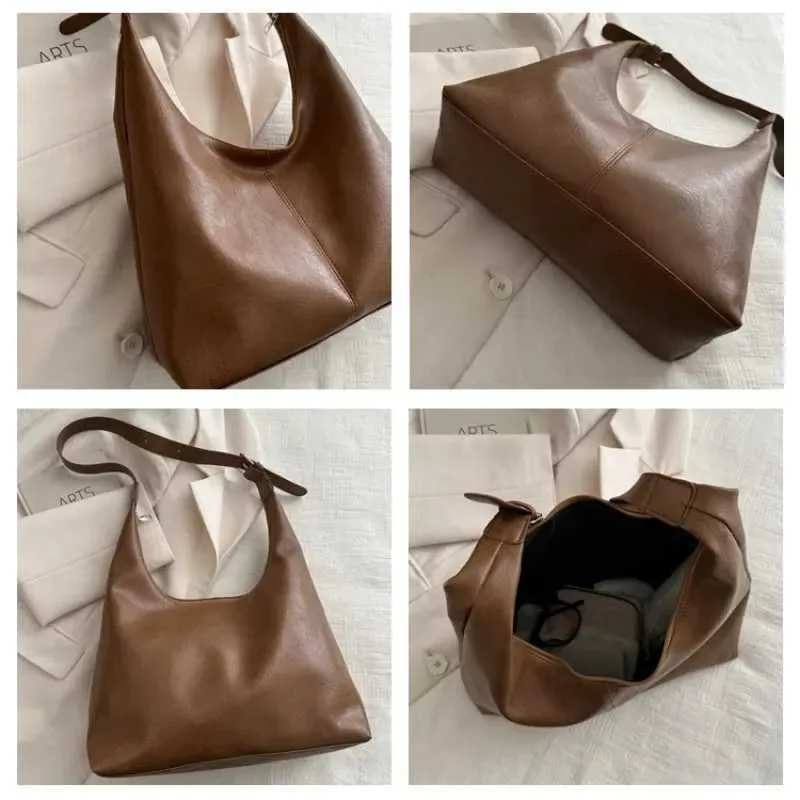 Módní korejská verze Velkokapacitní Jednoduchá Crossbody Taška Dámská Kabelka Jednoduchá Neformální Dojíždění PU Kůže_voghion.com