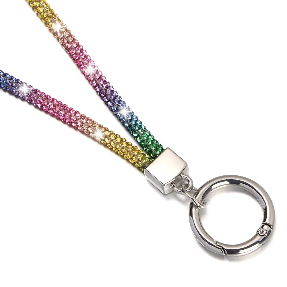 Portachiavi con brillantini, cristallo scintillante, corda anti-smarrimento, cordino per appendere, cordino per telefono con strass_voghion.com