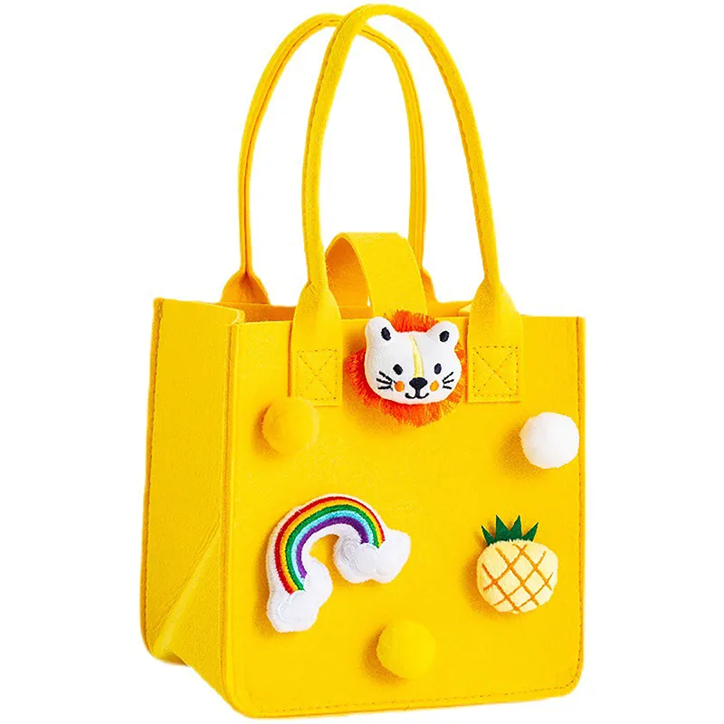 Large Felt Shopping Bags Multifunction Tote For Grocery Reusable Gift Bag With Handle Toy Sundries Storage Organizer_voghion.com