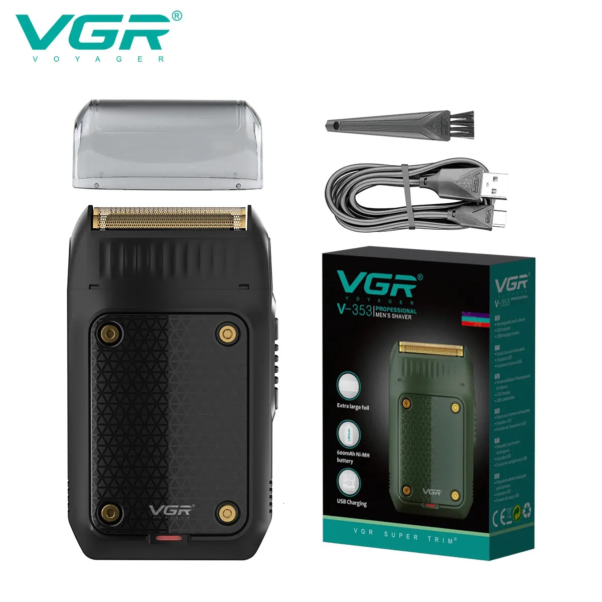 VGR Razor Electric Professional Rechargeable Razors Portable Beard Trimmer Mini Hair Shaver For Men V-353 240627_voghion.com