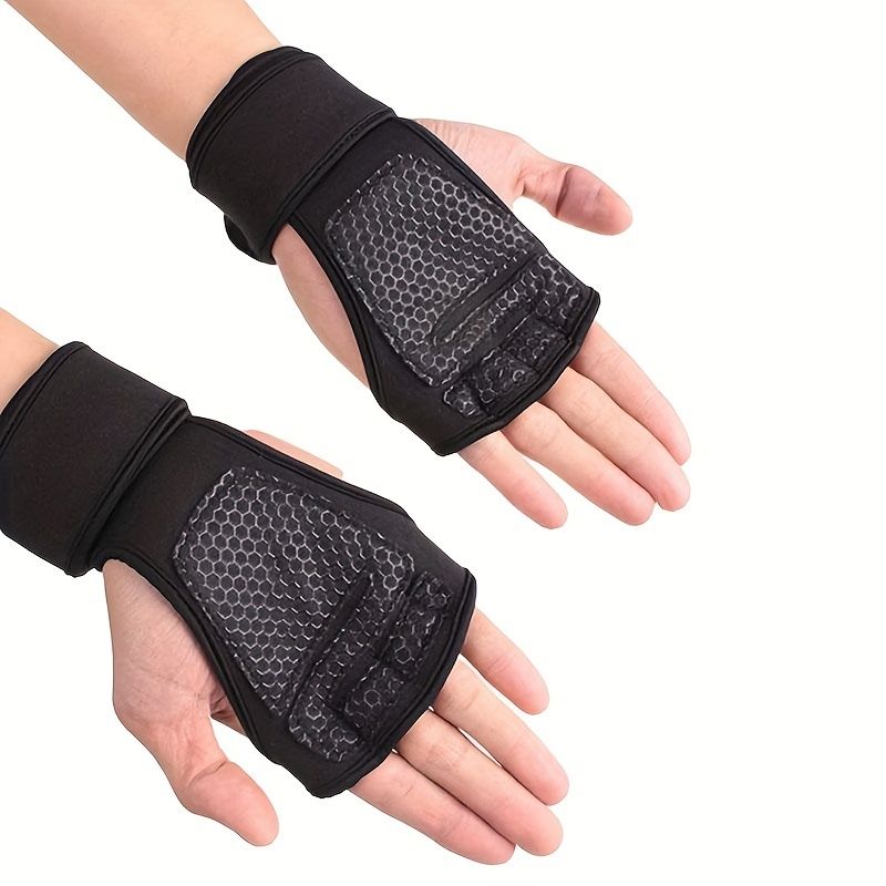 Unisex Fingerless Gloves: Perfect for Weightlifting, Gym Workout, Bodybuilding Dumbbell Training - With Hook & Loop_voghion.com