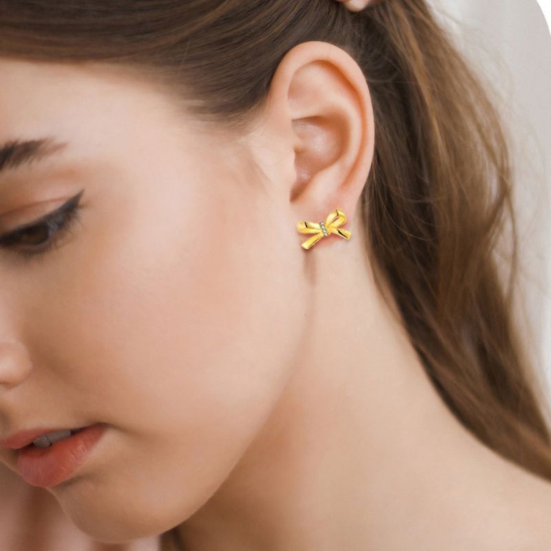 Orecchini a fiocco per donna, argento sterling, orecchini placcati oro 14K, ganci per orecchini, accessori_voghion.com