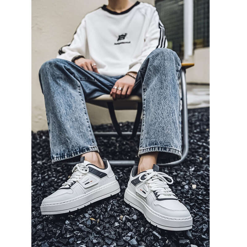 Men's Shoes Leather Style Whiteboard Sneaker Casual_voghion.com