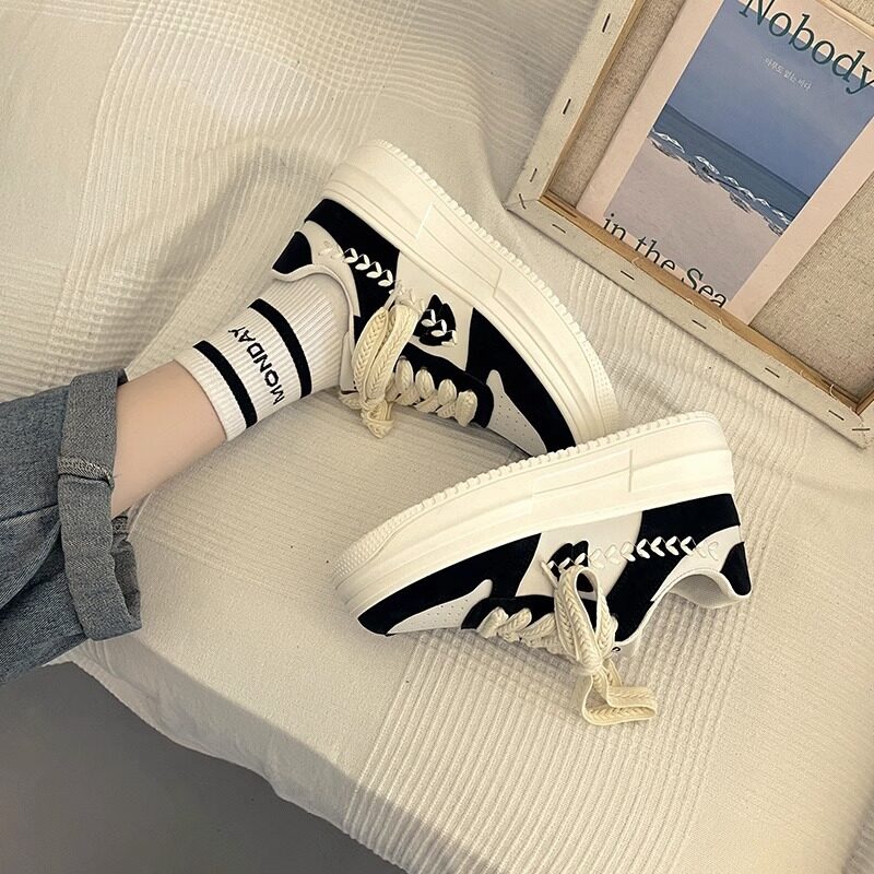 Bereit Lager Koreanischen Stil Mode frauen heißer lauf flache modelle Alle-spiel dicken sohlen casual sport schuhe Yoga_voghion.com