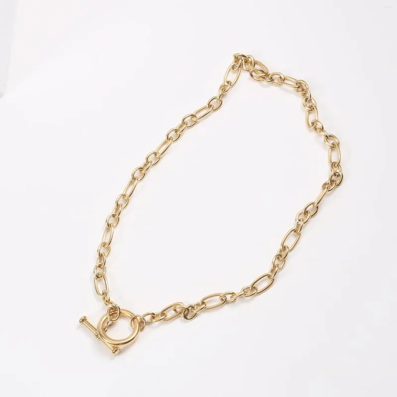 Catene in acciaio inossidabile placcato oro con catena a maglie grosse e chiusura OT_voghion.com