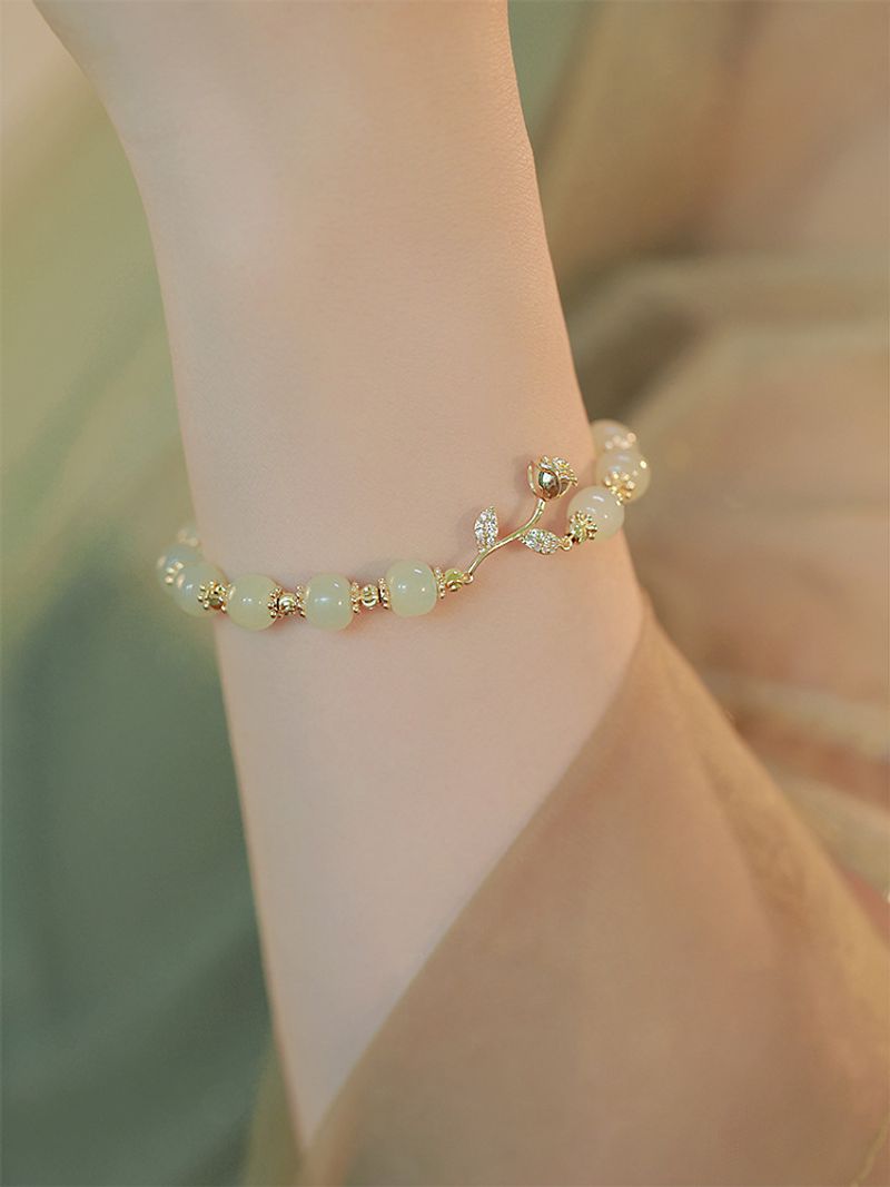Rose Talk Imitieren Natürliche Hotan Jade Armband Ins Kleine Design Feeg Freund Einstellbare Hand_voghion.com