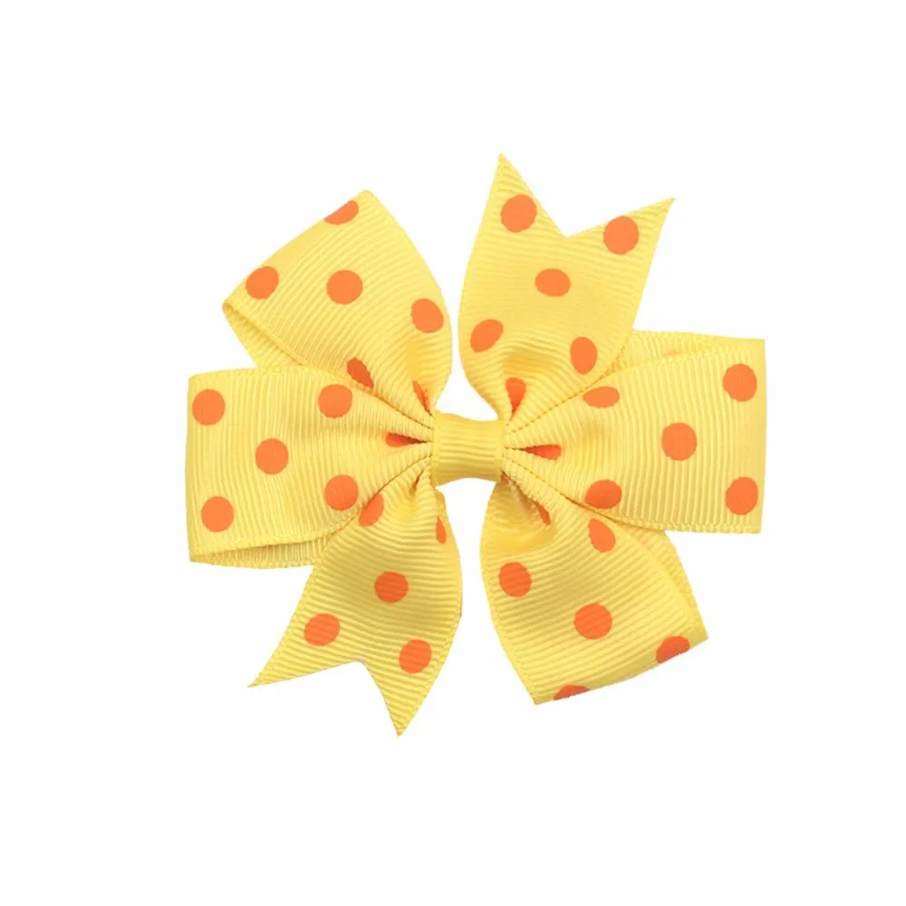 Haarspangen für Kleinkinder, Babys, Mädchen, mit Punkten, Ripsband, Schleifen, Krokodilklemmen, Zubehör, 40 Stück (20 Paar)_voghion.com