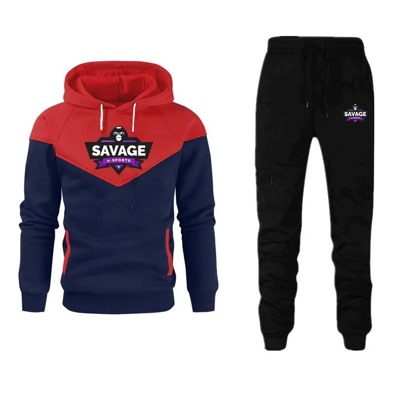 2 pièces costume printemps automne hommes sweat ensemble impression sweats à capuche + survêtement cordon pantalon décontracté Fiess vêtements de sport pour homme_voghion.com