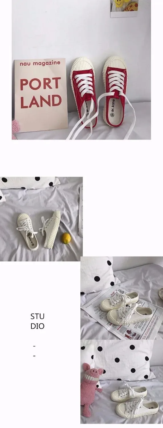 Halbschuhe aus Segeltuch mit runder Zehenpartie und flacher Unterseite im College-Stil, lässig, bequem, atmungsaktiv, vielseitiges Modebrett_voghion.com