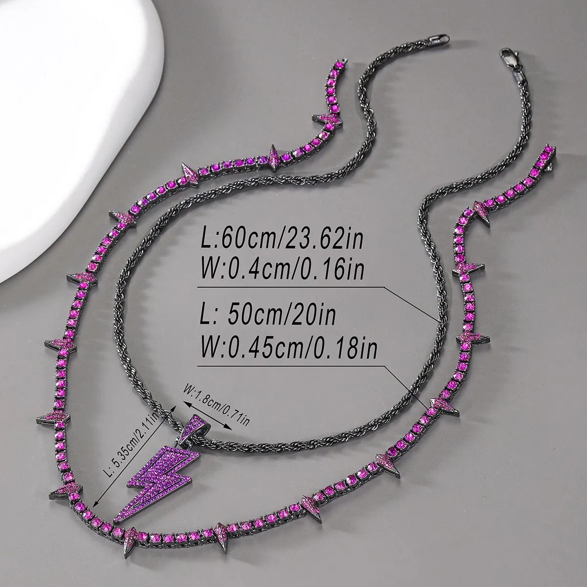 Κολιέ με κρεμαστό κόσμημα TopBling Hip Hop Lighting, αλυσίδα τένις, πλήρες ζιρκόνι, άνδρες, γυναίκες, κοσμήματα_voghion.com