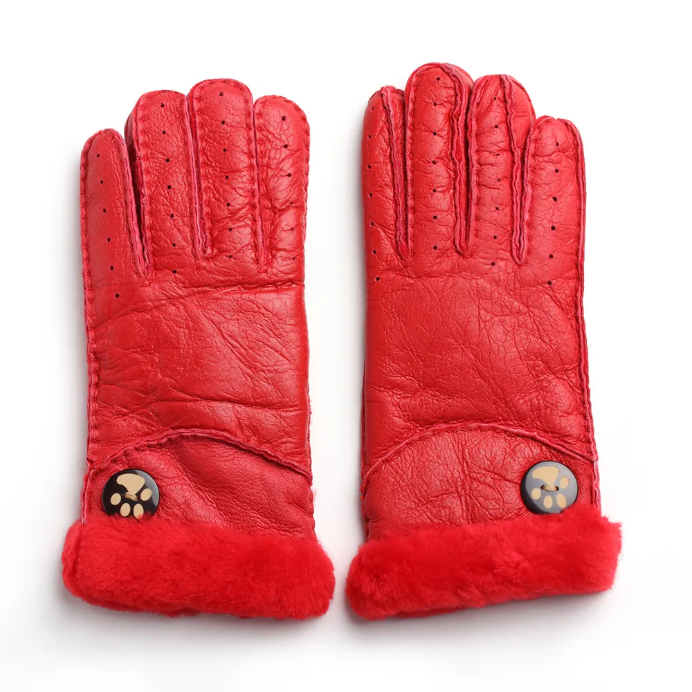 Moda-1 par de luvas femininas quentes de inverno com um dedo espesso, respiráveis, de pele de carneiro, costuradas à mão, 6 cores_voghion.com