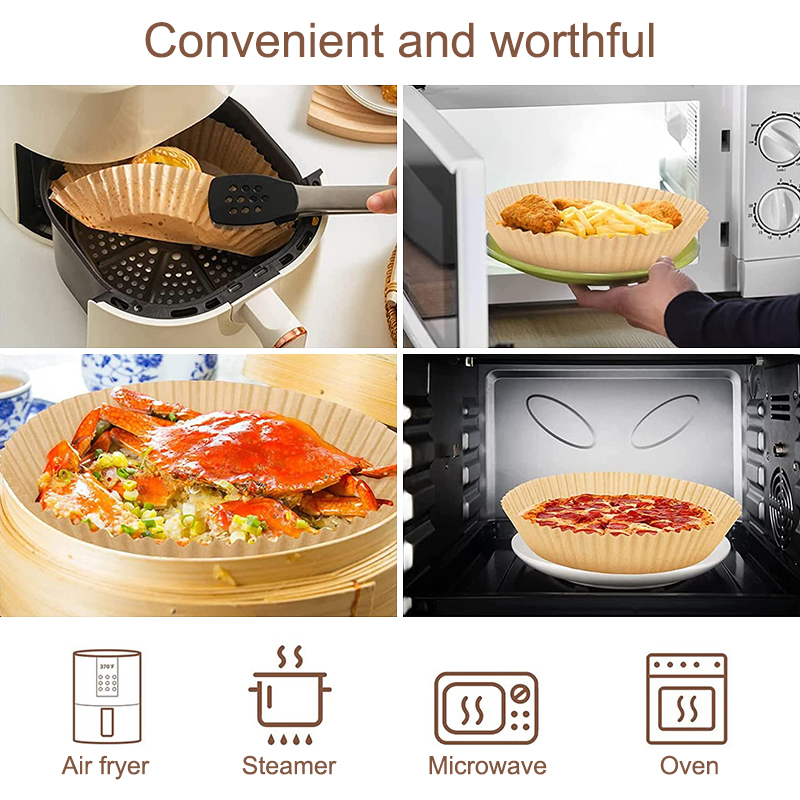 50Pcs Nonstick Air Fryer Disposable Parchment Paper Liner Oil-proof Paper Tray Baking Mat Air Fryer Accessories Square Round_voghion.com