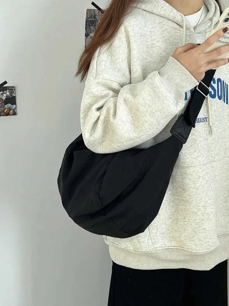 Crossbody Puszyste Płócienne Buty Duża Pojemność Casual Sportowa Torebka Damska Podróżna Szkoła Torba Listonoszka Y241109_voghion.com
