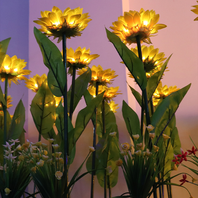 1/2 pz. Luce solare da giardino a forma di girasole LED per esterni, impermeabile, decorativa, per esterni, lampade da prato, luci da giardino_voghion.com