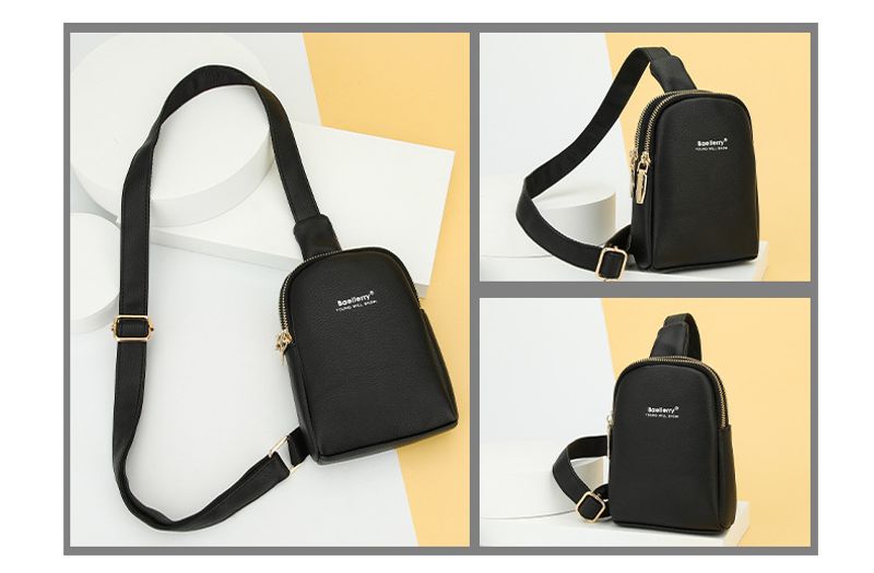 Baellerry nouveau sac messager à double fermeture éclair pour femme de style coréen, sac de téléphone portable simple et polyvalent, vente en gros_voghion.com