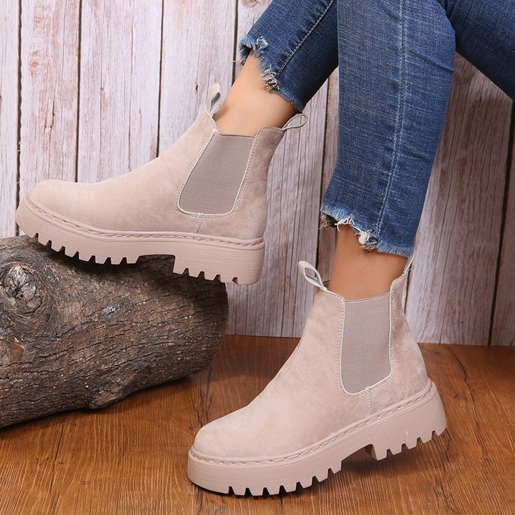 Bottes pour femmes Automne et hiver Bottes courtes à semelle épaisse