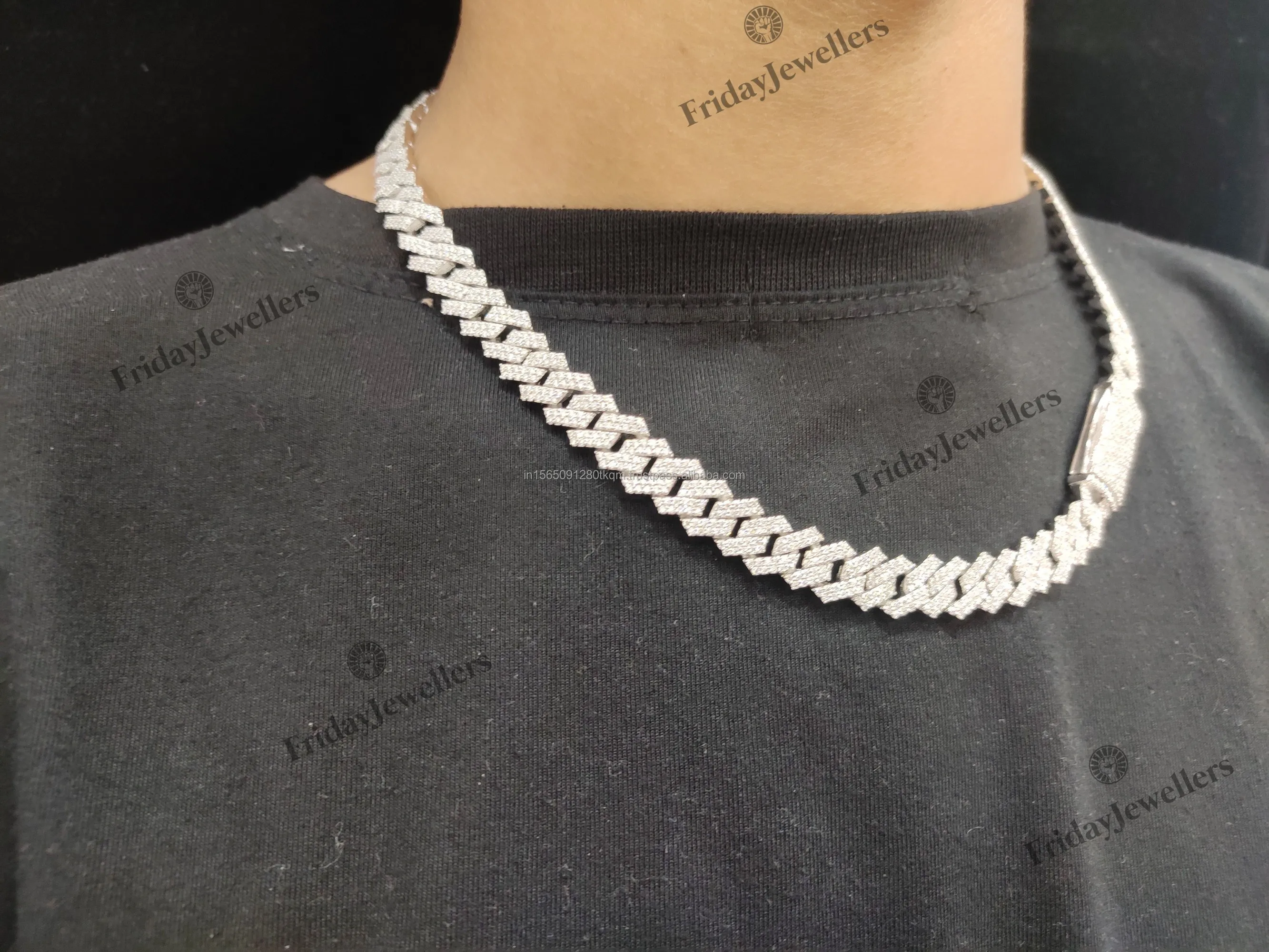10 mm VVS Moissanit Diamant Hip Hop Miami Cuban Link Kette für Herren Hochzeitsschmuck erhältlich bei Export_voghion.com