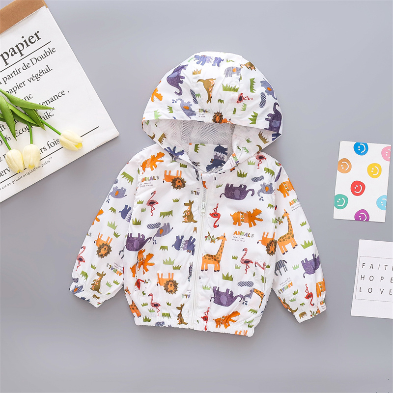 2023 Spring and Autumn New Baby Long Sleeve Coat Cartoon Print Boys' Jacket Zipper Hooded Children's Clothing (0-4 Years Old)_voghion.com