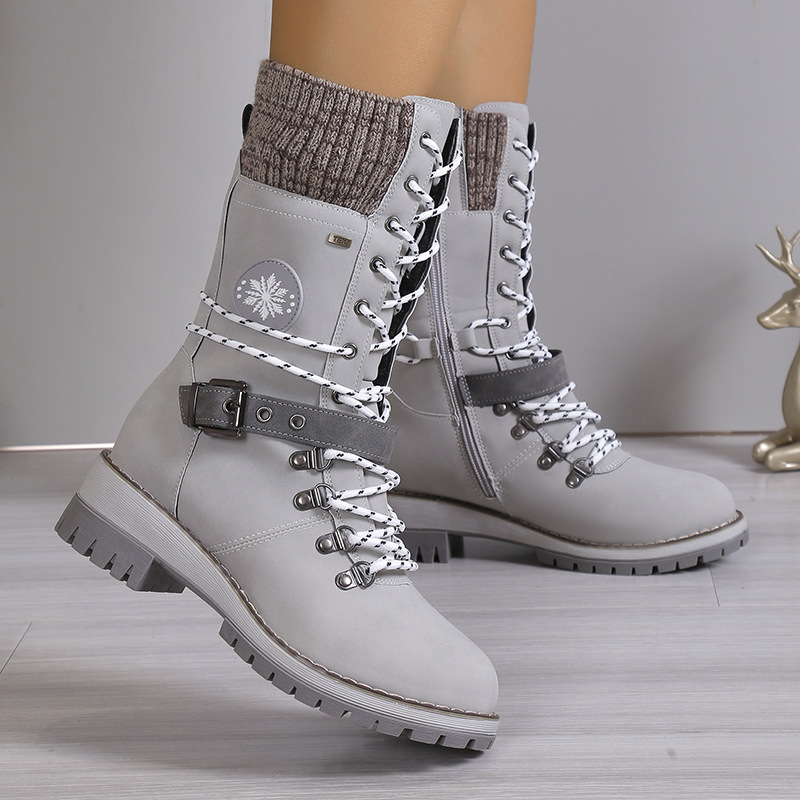 Winter new fur integrated women's shoes thick warm cotton shoes high snow boots