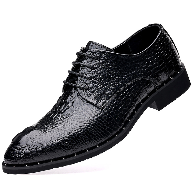 New Four Seasons Business Dress Lace up Casual Versatile Wear resistant Leather Wedding Men's Shoes_voghion.com