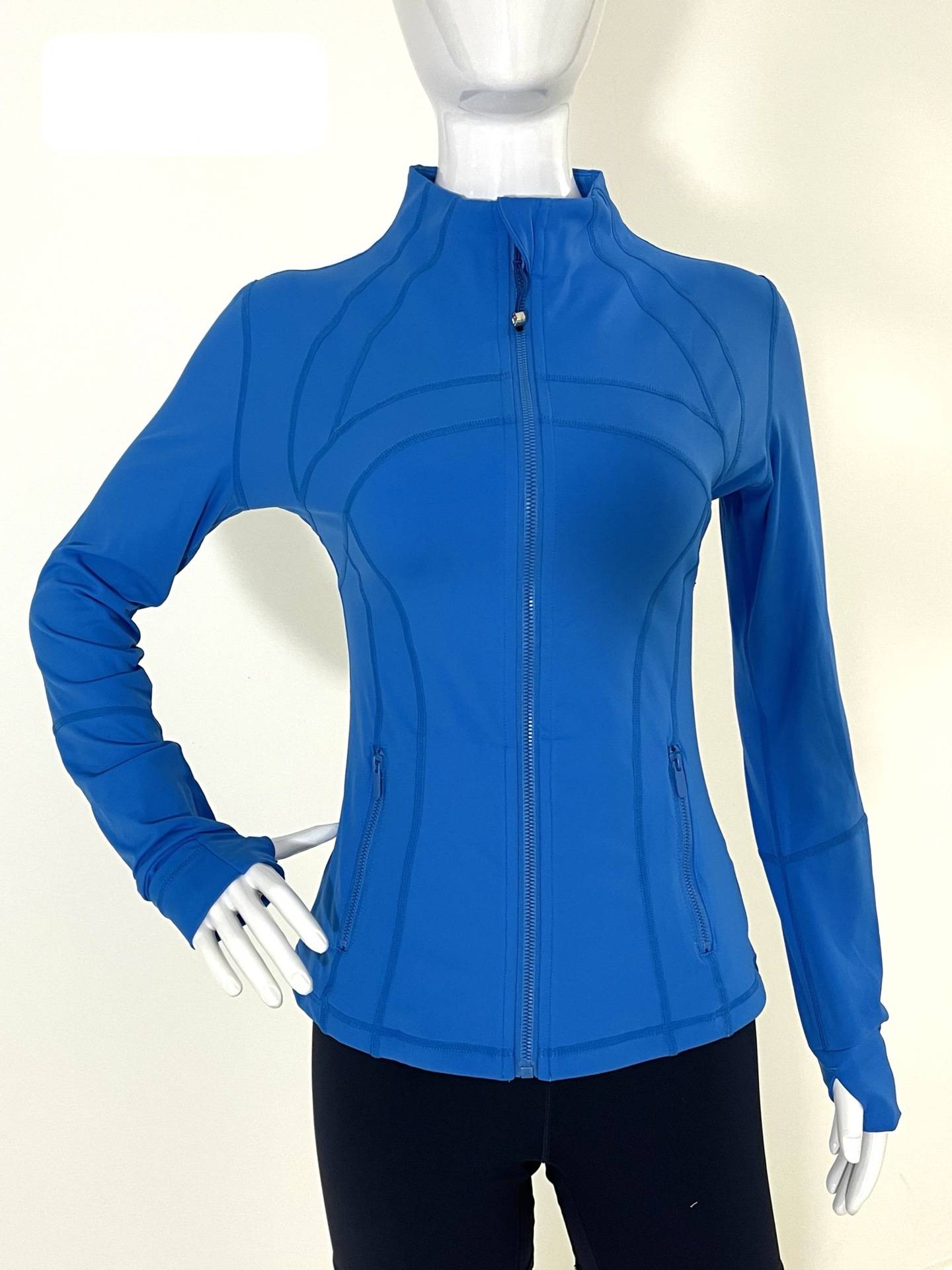 High-Neck Jacket For Women - Slim Fit Breathable Long Sleeve Yoga Running Workout Sun Protection Activewear_desvips.com