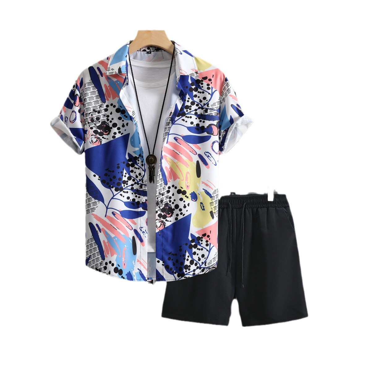 Men's Clothing Short-sleeved Shirt And Shorts Suit Men's Shirt And Pants Summer 2024 New Cross-border Foreign Trade Men's Clothing_voghion.com
